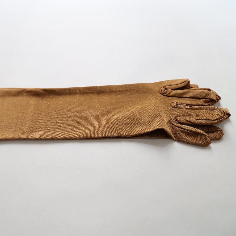 Tan Nylon Long Opera Gloves - New with Tags